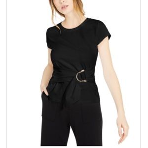 Inc Cotton Belted-Detail Top, Large